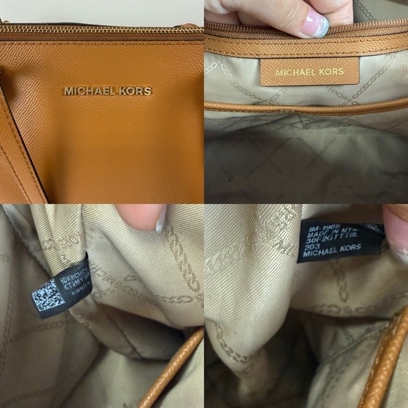 Michael Kors Purse Womens Large Brown Saffiano Leather Tote Bag - Picture 7 of 13
